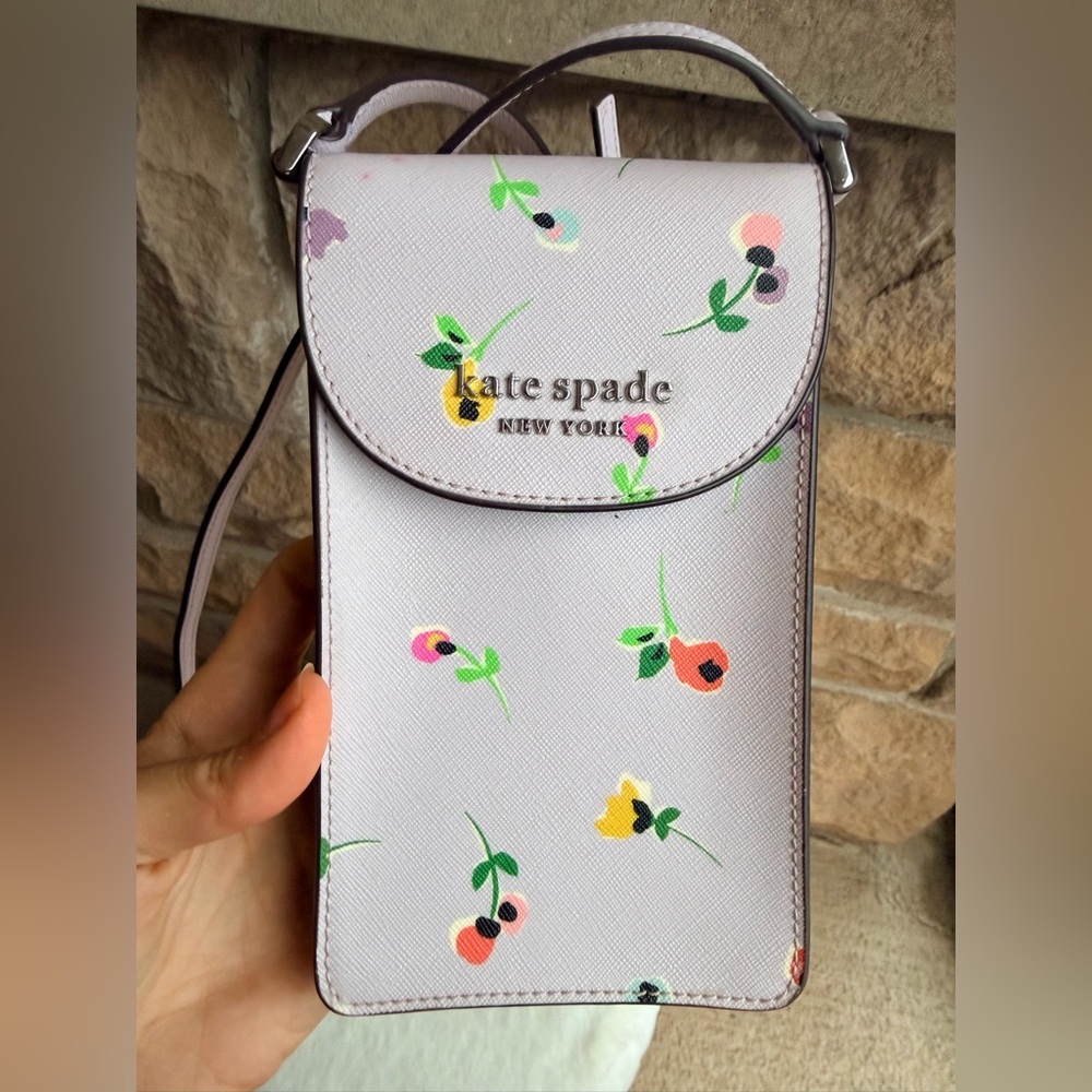 kate spade lilac floral crossbody phone bag - Picture 8 of 16